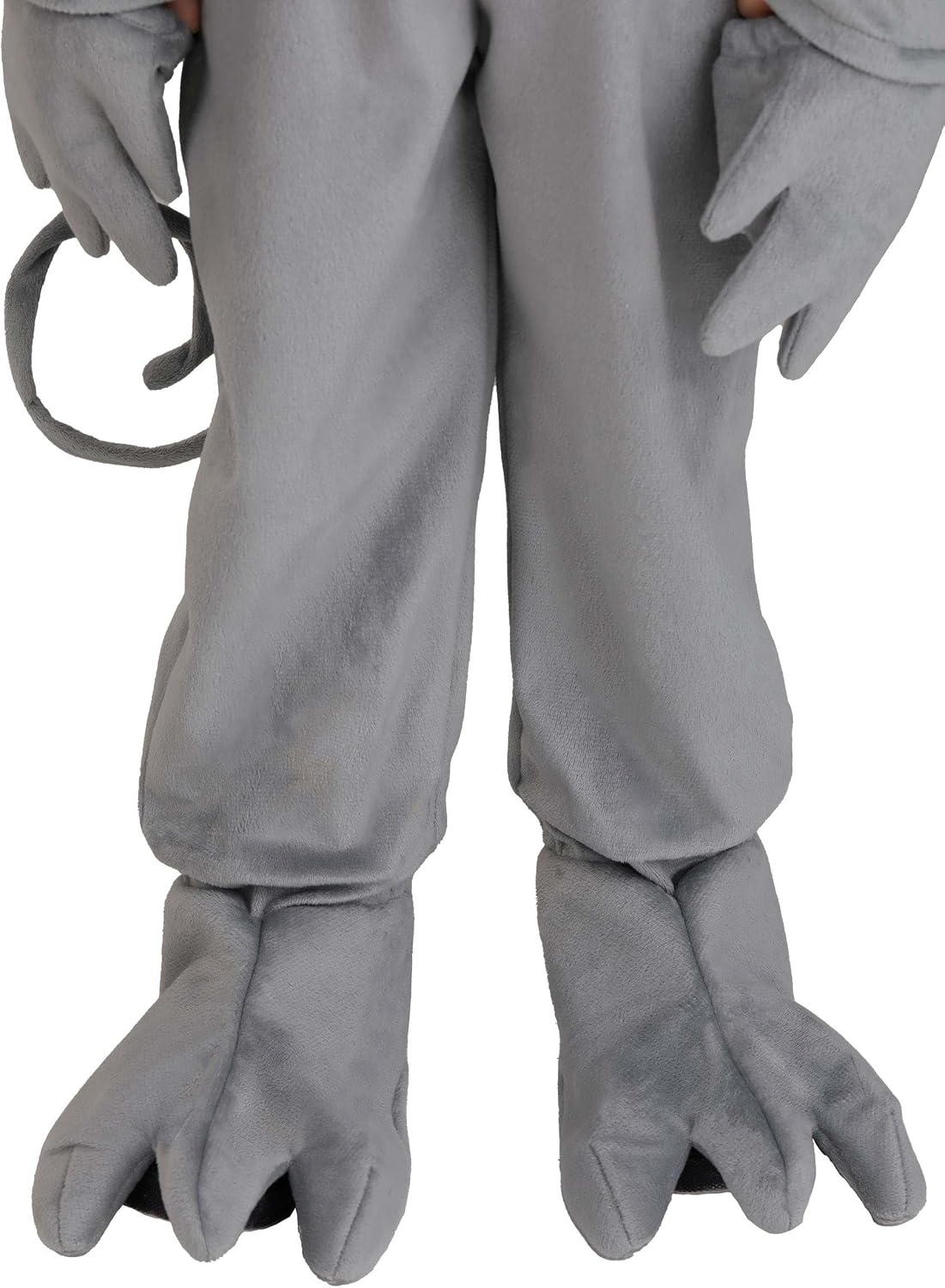 image:imageToddler Grey Mouse Costume for Kids Minky Jumpsuit with Hood Ears Tail and Shoe Covers Child Halloween Outfit